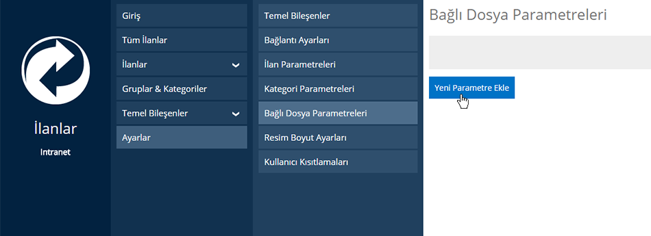 İlanlar Bağlı Dosya Parametreleri