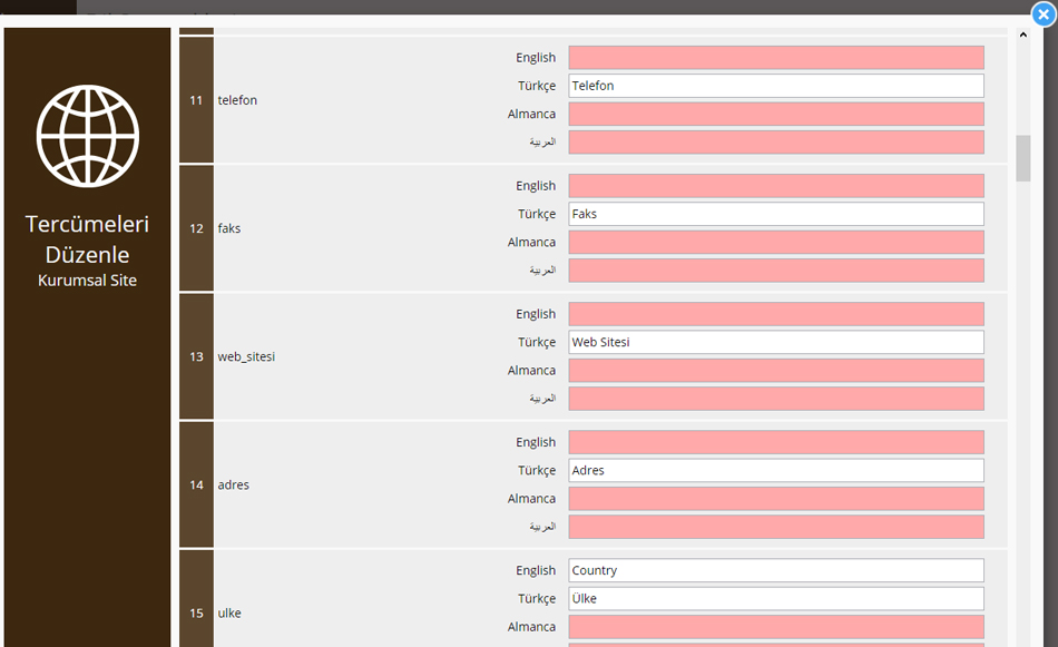 Web Siteleri Tercüme Sayfası