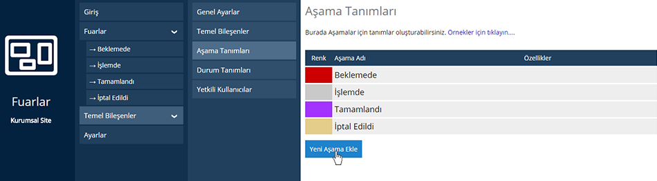 Fuar Aşaması Tanımlama