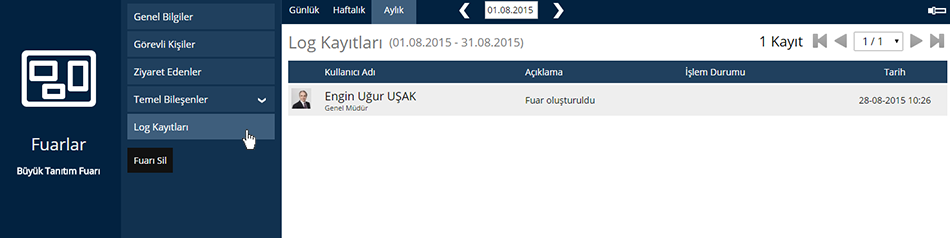 Fuarlar Log Kayıtları