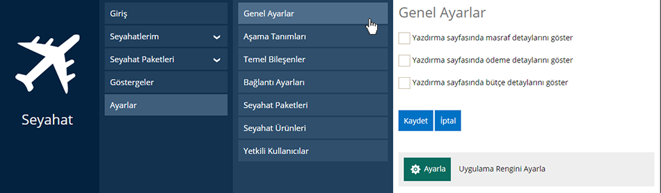 Seyehat Genel Ayarlar