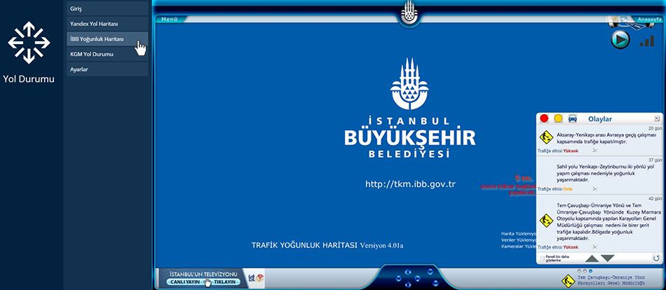 Yol Durumu, İBB Yoğunluk Haritası