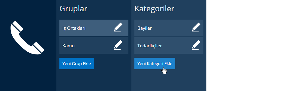 Önemli Telefonlar Yeni Kategori Ekle