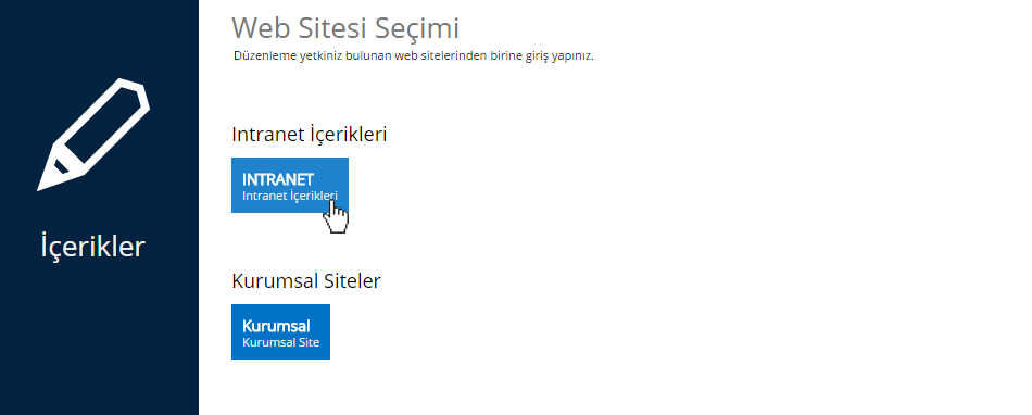 Dahili İçerik Görüntüleyici Web Sitesi Seçimi