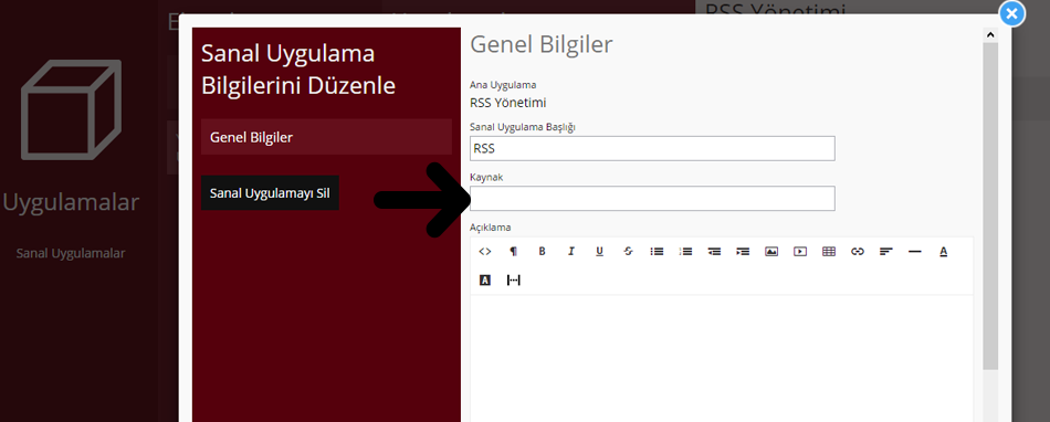 Rss Kaynak Ekleme
